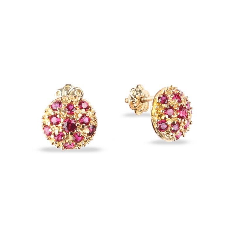 Aros De Oro 18K Frutilla Con Piedras RRPFIFRFCCR021 Antuan Joyerias