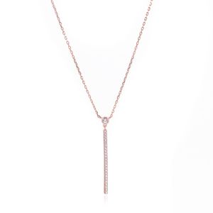 Conjunto Plata 925 Cadena 45Cm Con Dije Barra Con Piedras