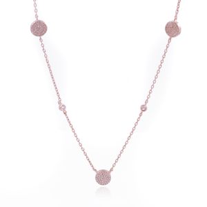 Conjunto Plata 925 Con Dijes Circulos Y Piedras 80Cm