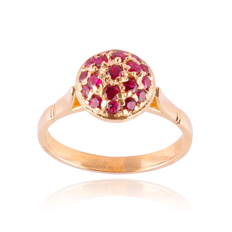 Anillo De Oro 18K Frutilla Con Piedras Antuan Joyerias