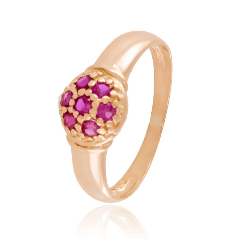 Anillo De Oro 18K Frutilla Con Piedras ARPFRFCCR11019 Antuan