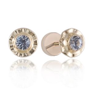 Aros Abridores De Oro 18 K Con Piedra