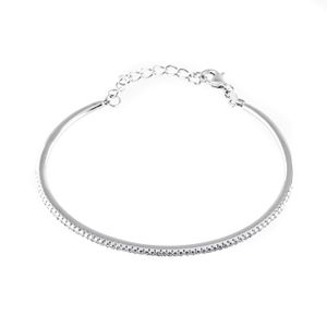 Pulsera De Plata 925 Rigida 55X2Mm Con Piedras