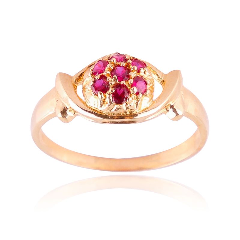 Anillo De Oro 18K Frutilla Con Piedras ARPFRFQCR19024 Antuan