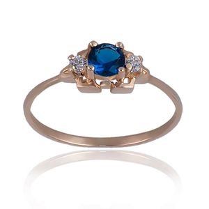 Anillo De Oro 18K Solitario Con Piedras