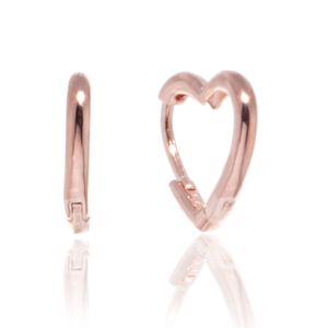 Aros De Plata 925 Argollas Corazón
